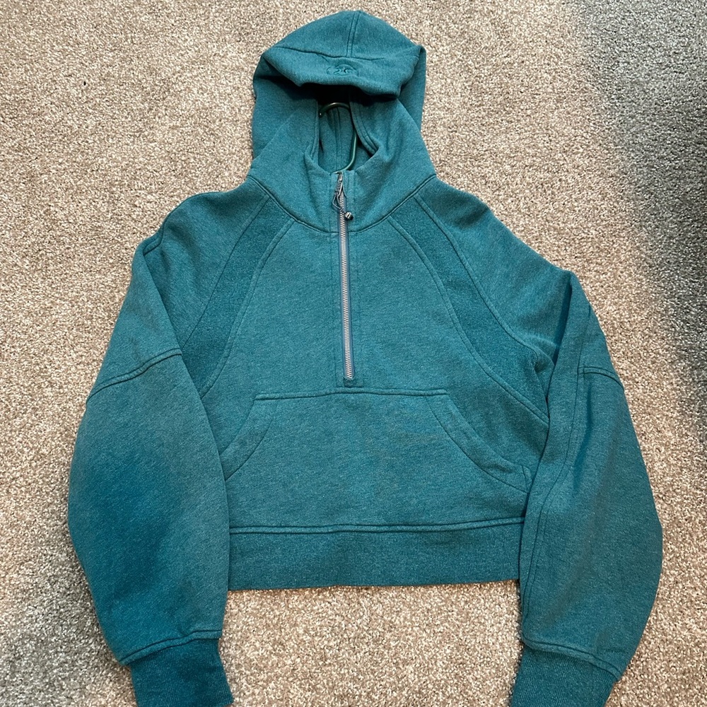 Lululemon, oversized cropped hoodie, XS/S, teal, great condition